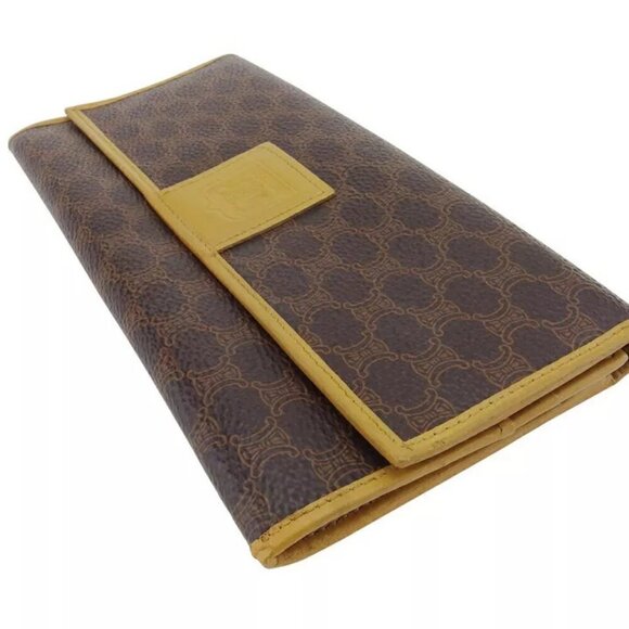 Celine long wallet macadam beige PVC x leather Authentic USED - Picture 5 of 11